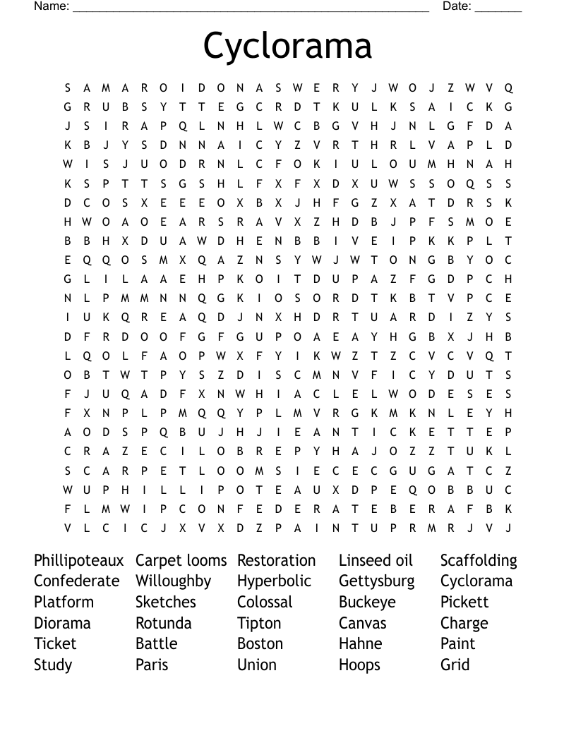 Cyclorama Word Search