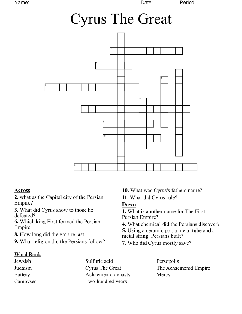 Cyrus The Great Crossword