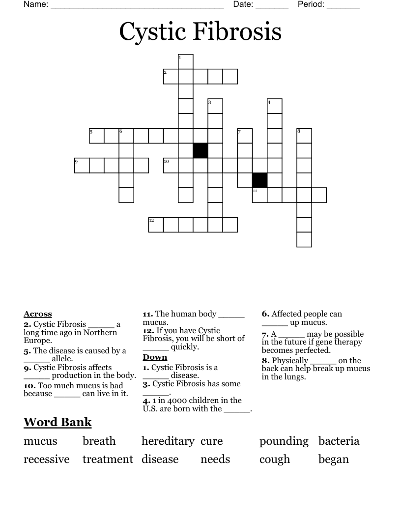 Cystic Fibrosis Crossword