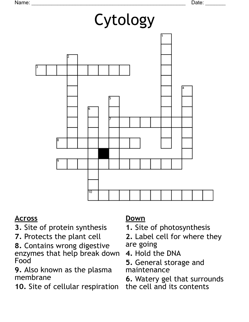 Cytology  Crossword