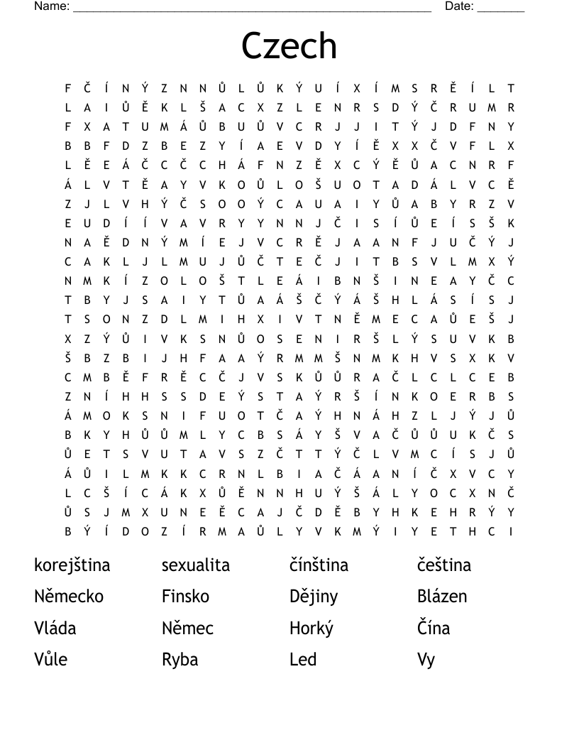 Czech Word Search