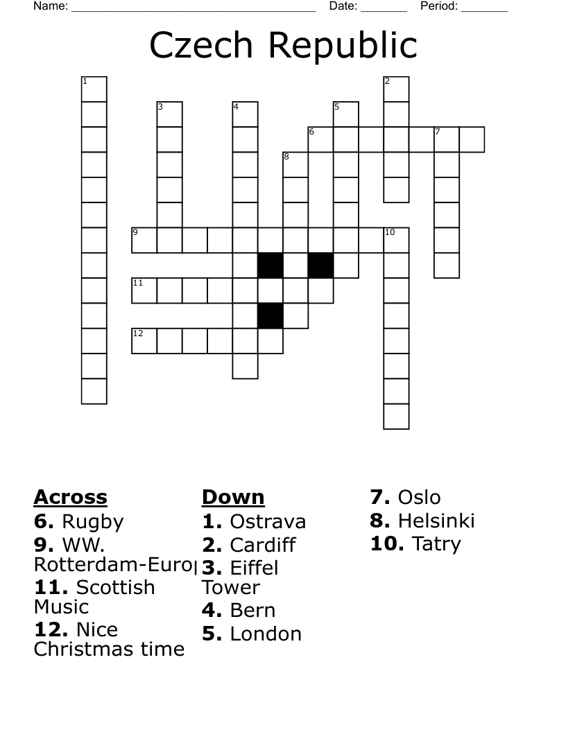 Czech Republic Crossword
