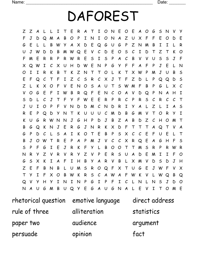DAFOREST Word Search