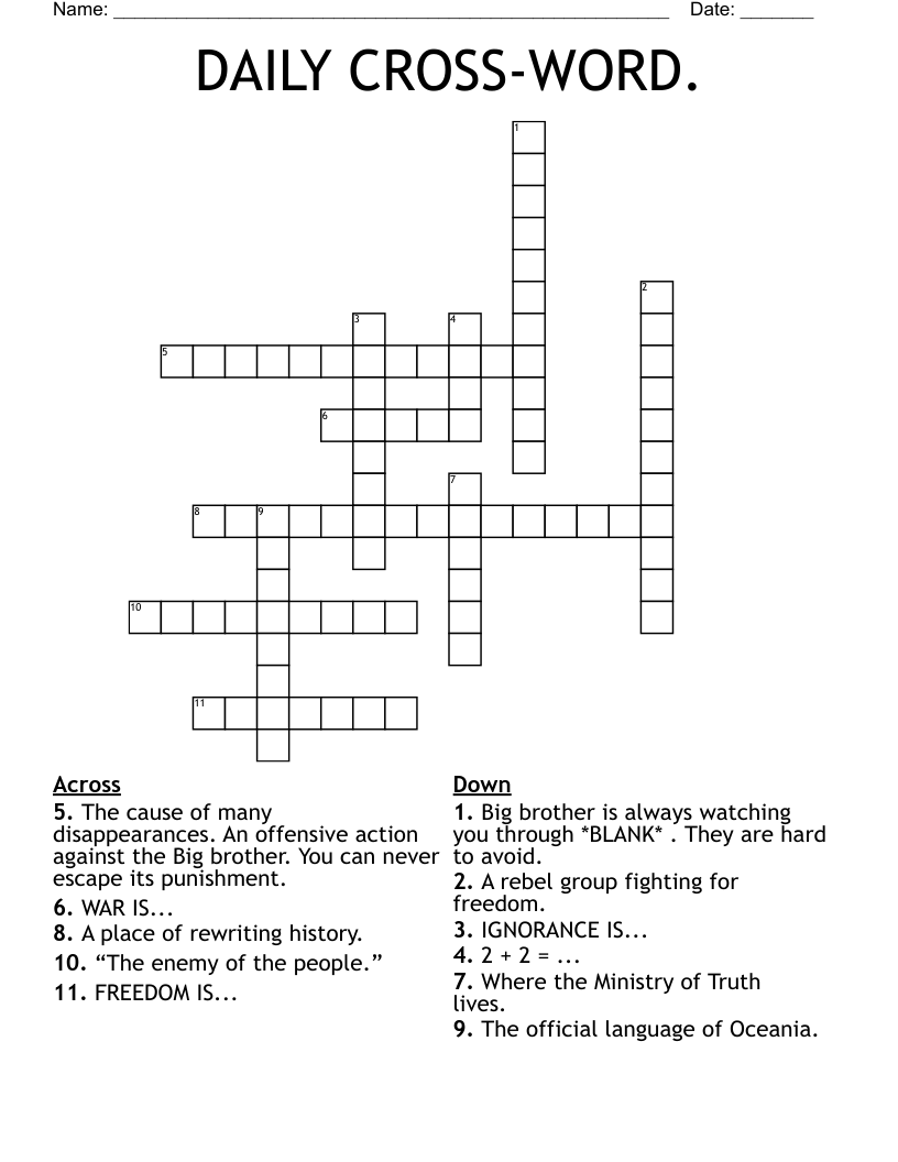 DAILY CROSS-WORD. Crossword