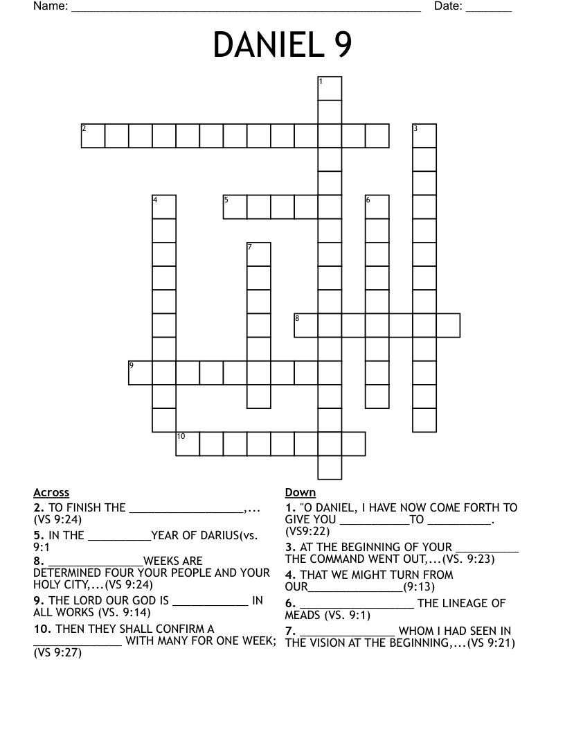 DANIEL 9 Crossword