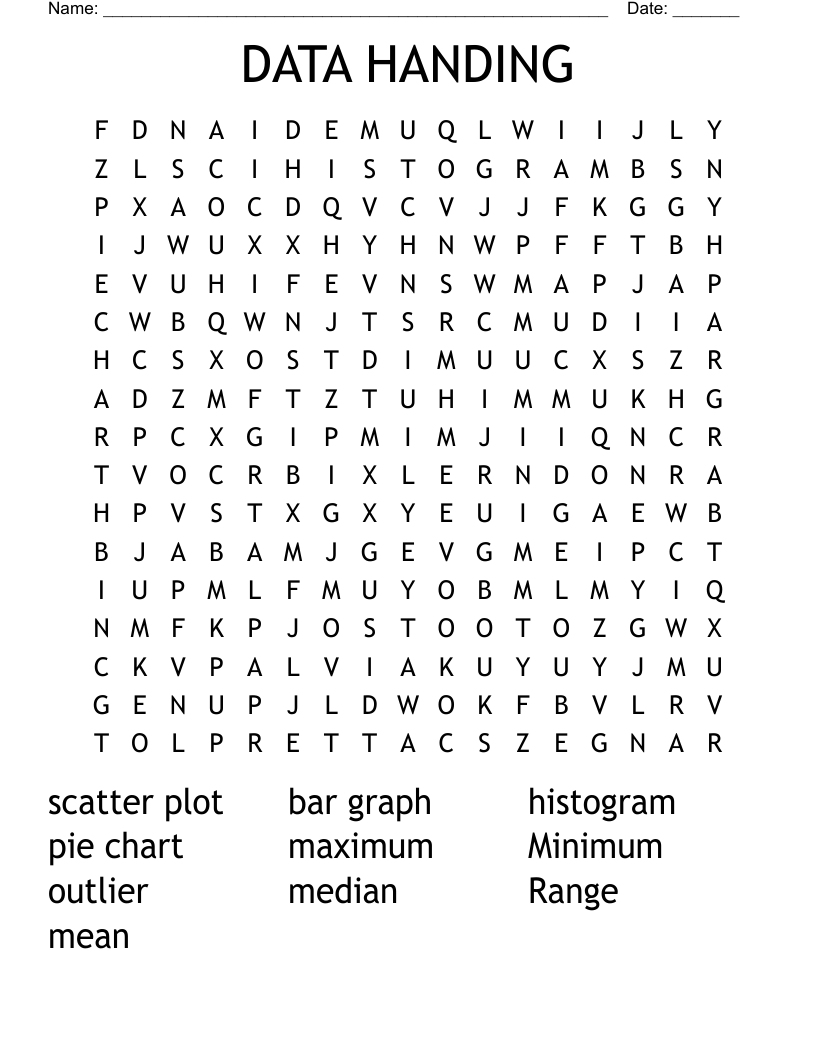 DATA HANDING Word Search