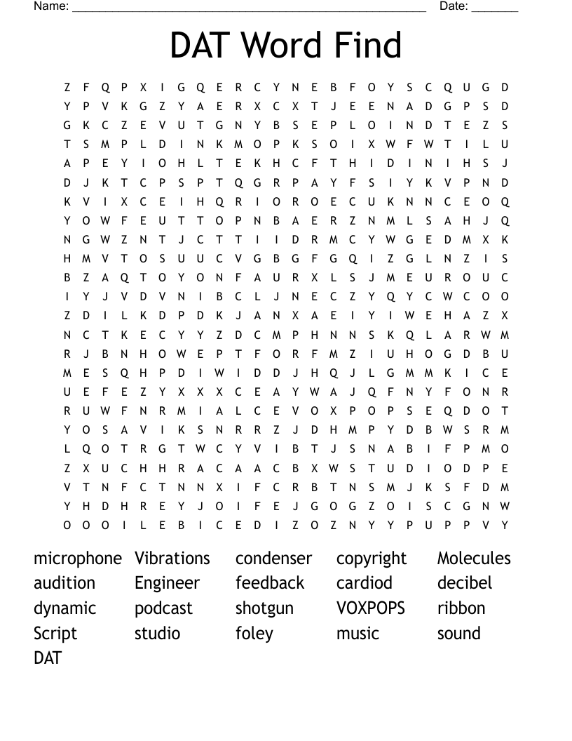 DAT Word Find Word Search