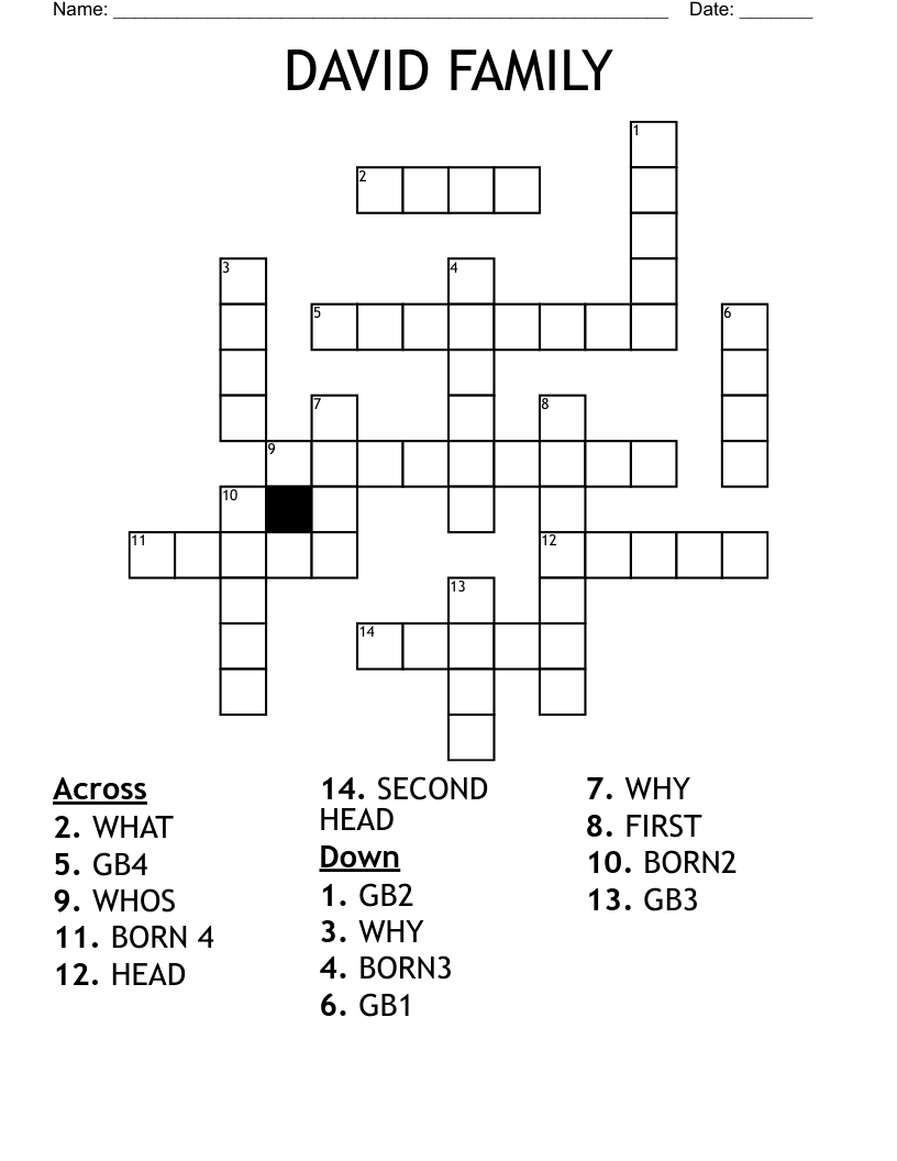 DAVID FAMILY Crossword