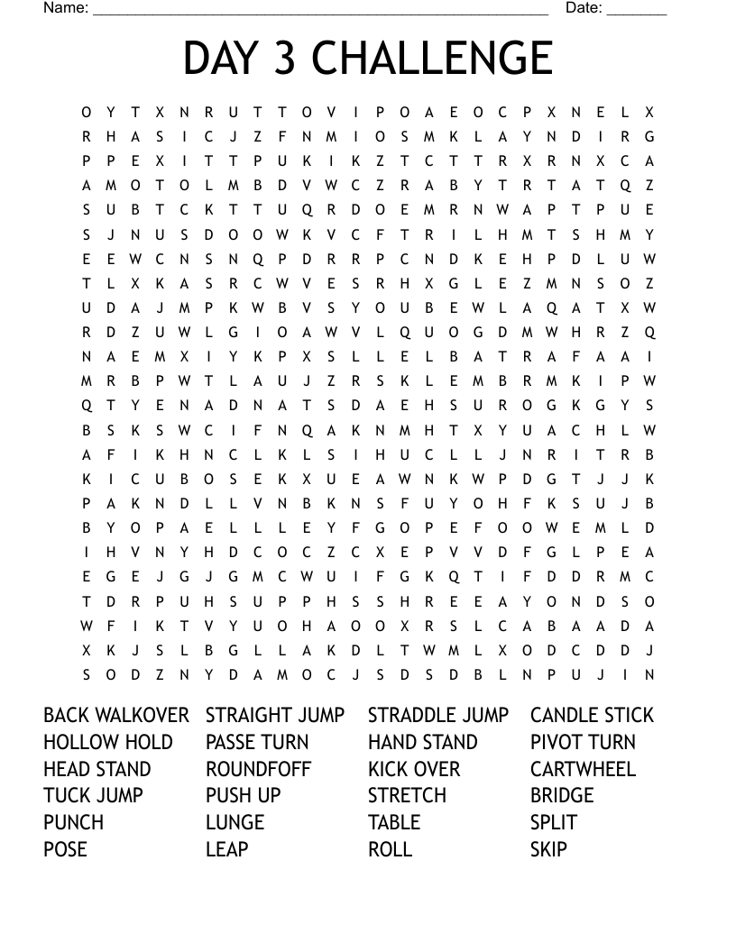 DAY 3 CHALLENGE Word Search