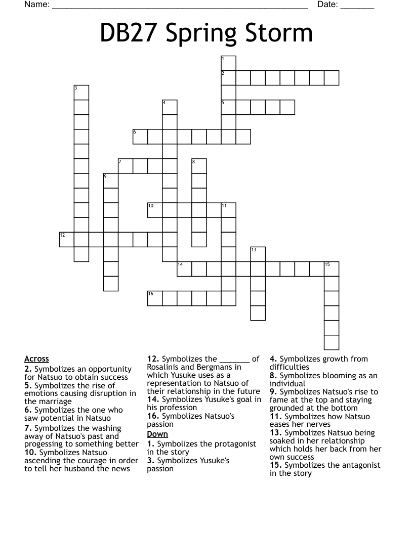 DB27 Spring Storm Crossword
