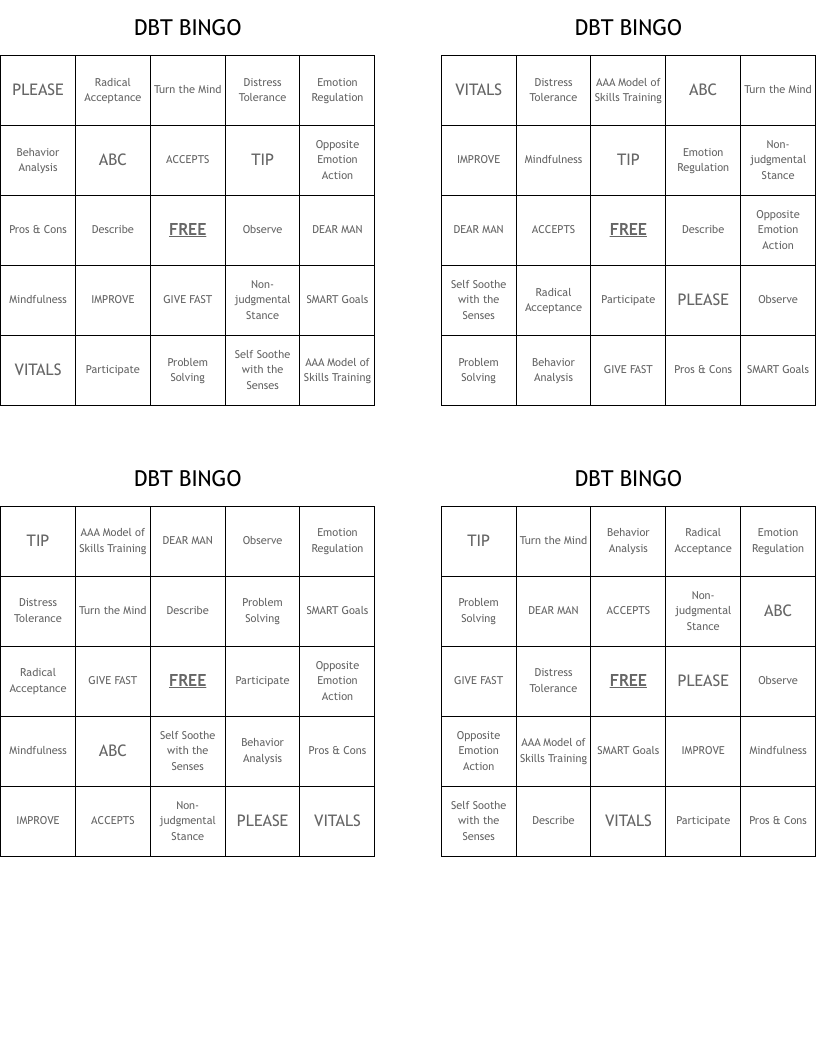 DBT BINGO