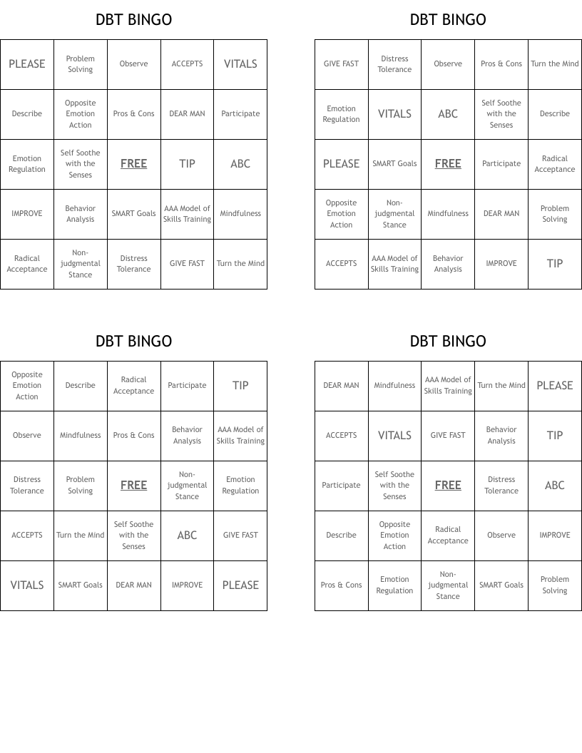 DBT BINGO
