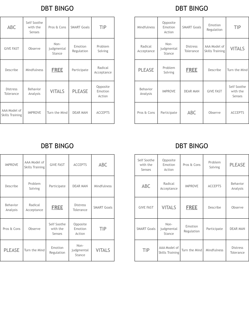 DBT BINGO