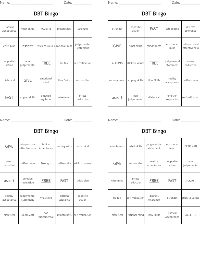 DBT Bingo
