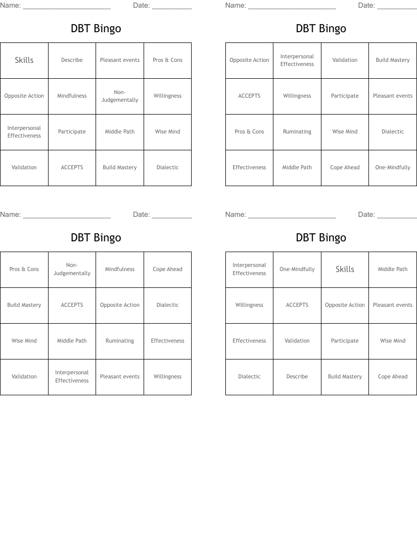DBT Bingo