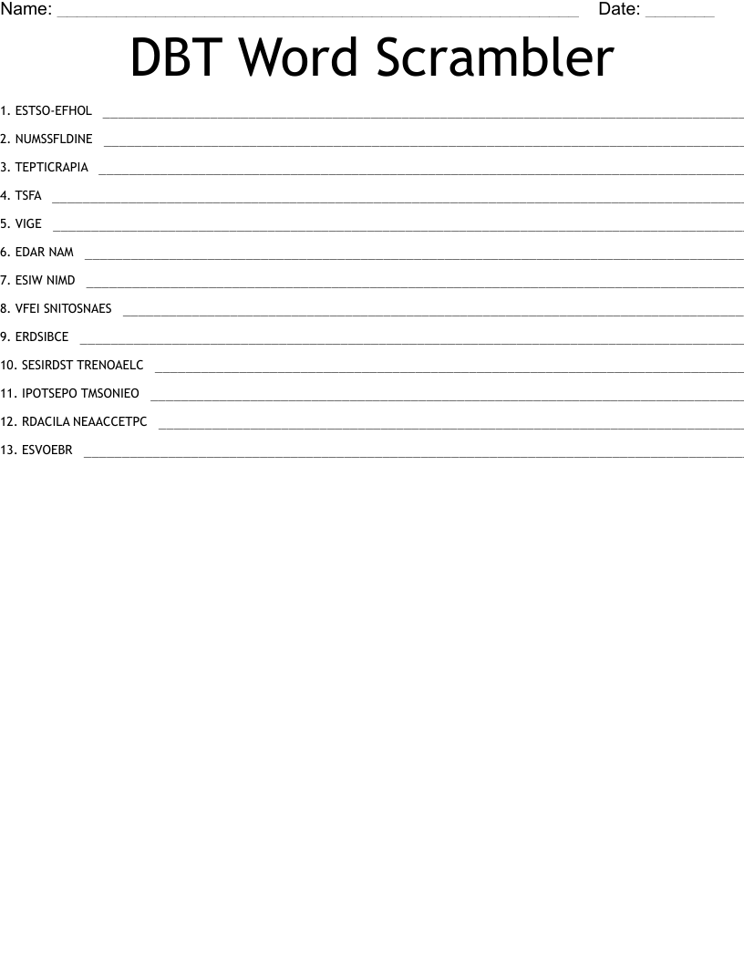 DBT Word Scrambler