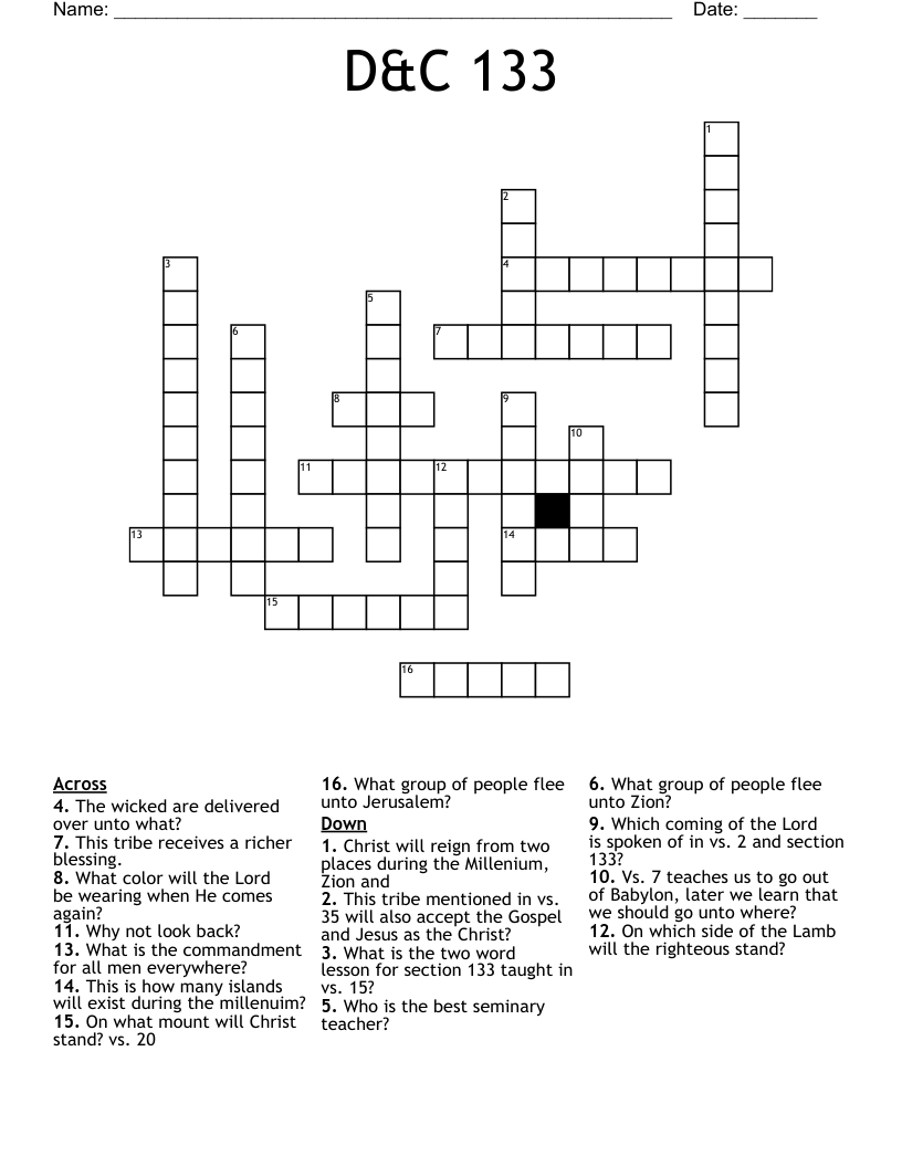 D&C 133 Crossword