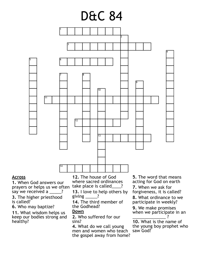 D&C 84 Crossword