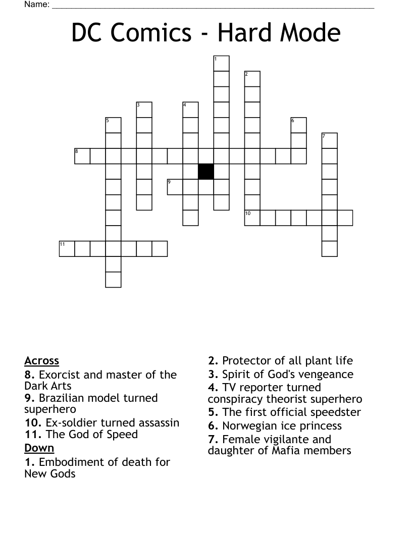 DC Comics - Hard Mode Crossword