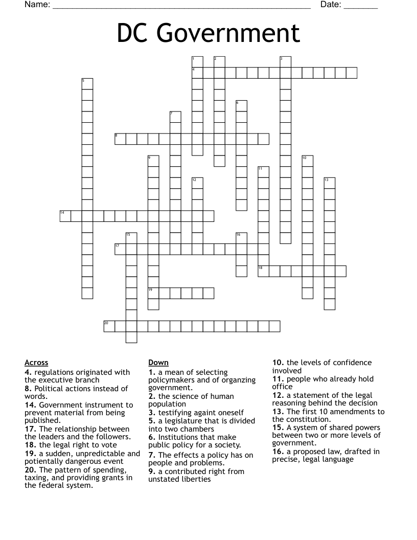 DC Government Crossword
