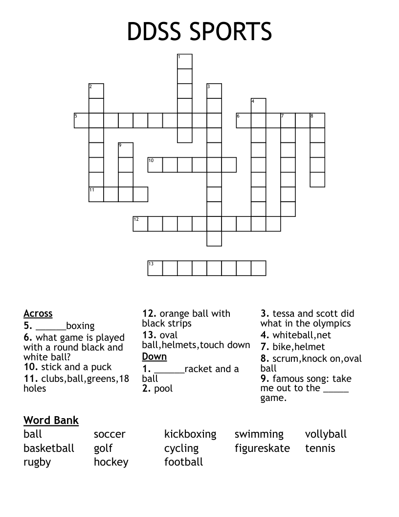 DDSS SPORTS Crossword