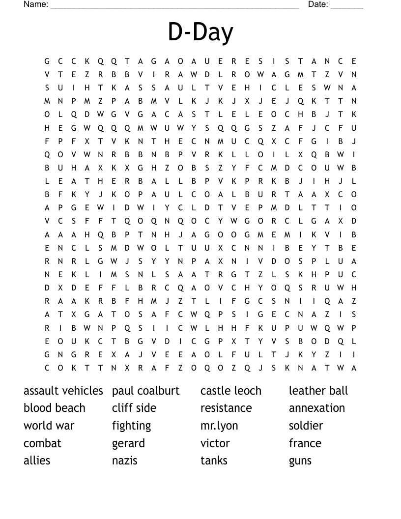 D-Day Word Search