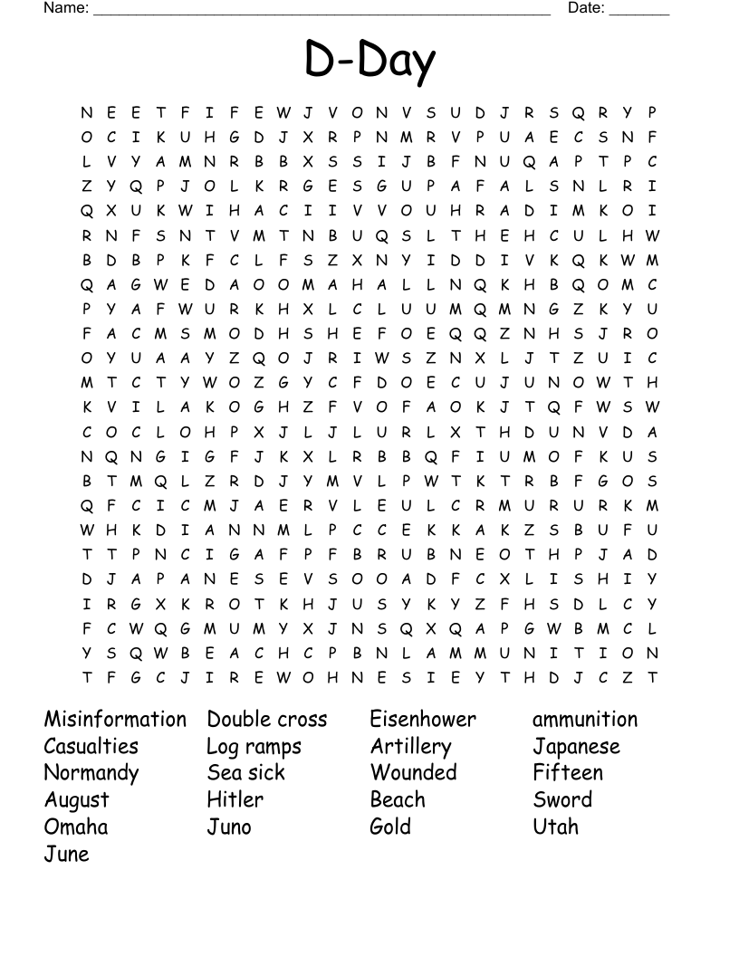 D-Day Word Search