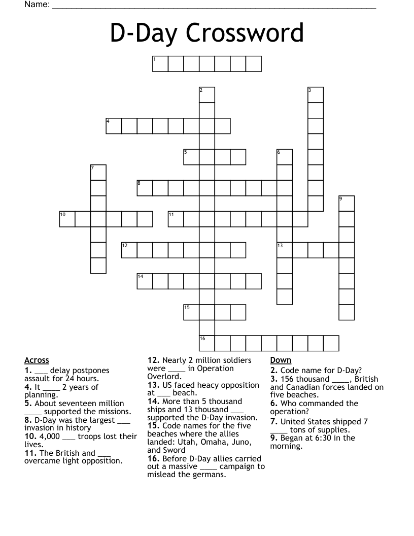 D-Day Crossword