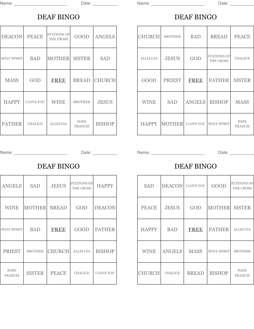 DEAF BINGO