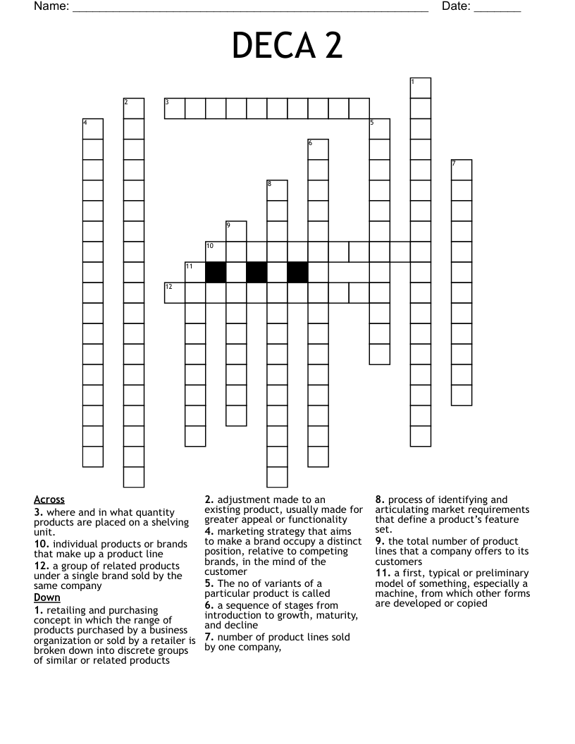 DECA 2 Crossword