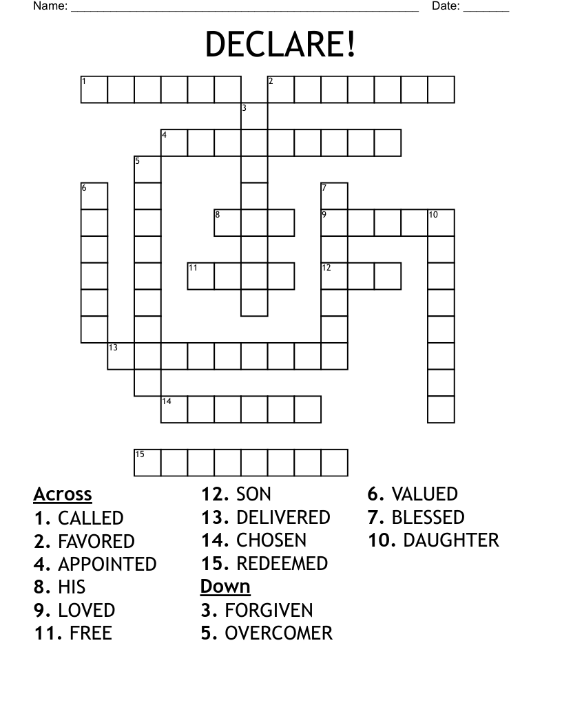 DECLARE! Crossword