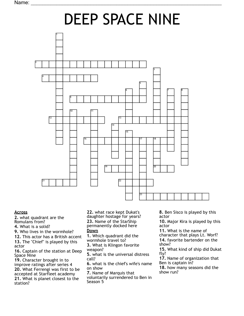 DEEP SPACE NINE Crossword