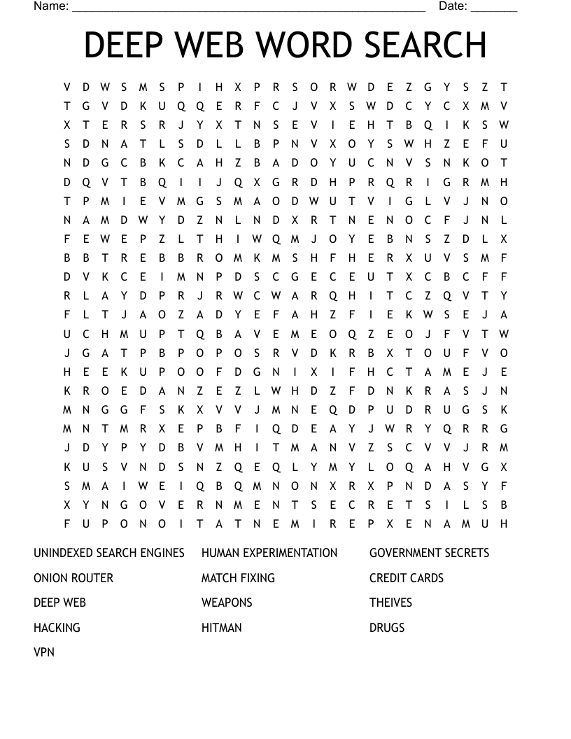 DEEP WEB WORD SEARCH