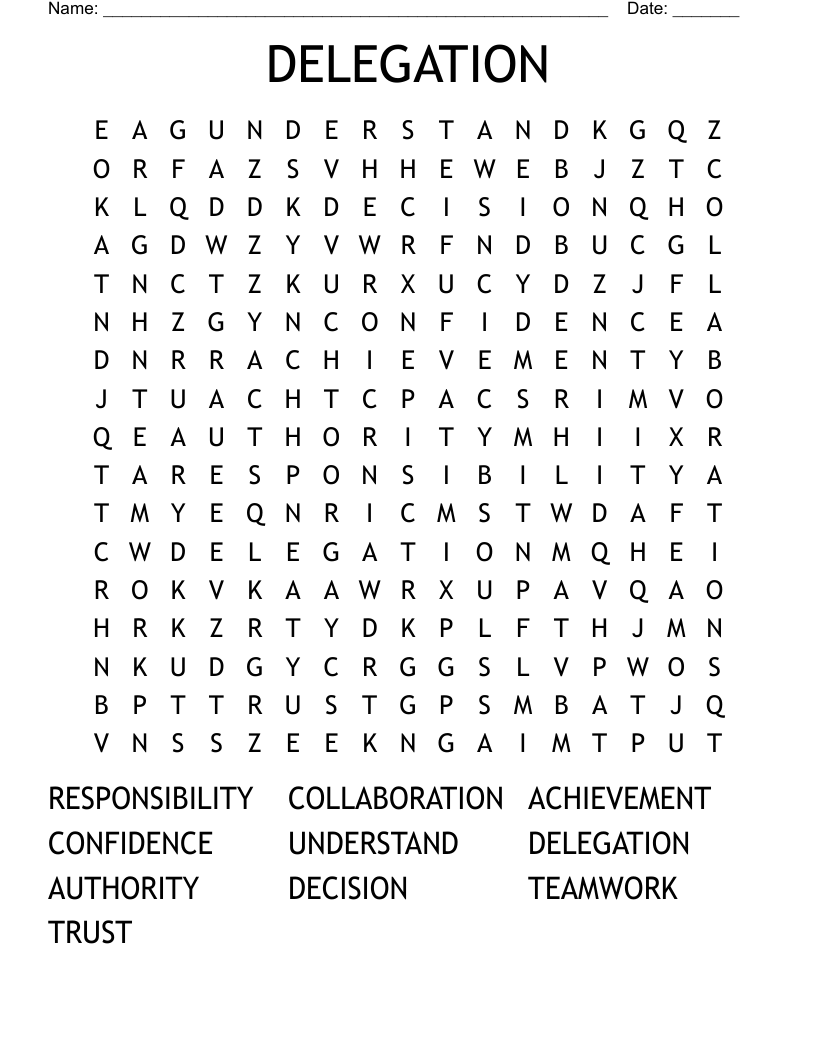 DELEGATION Word Search