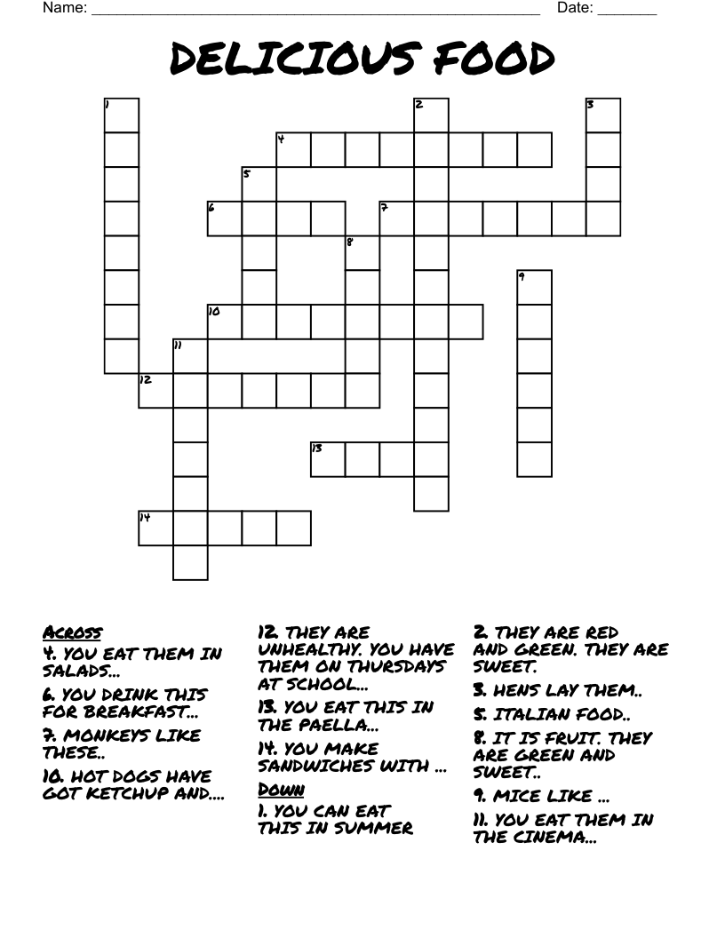 DELICIOUS FOOD Crossword