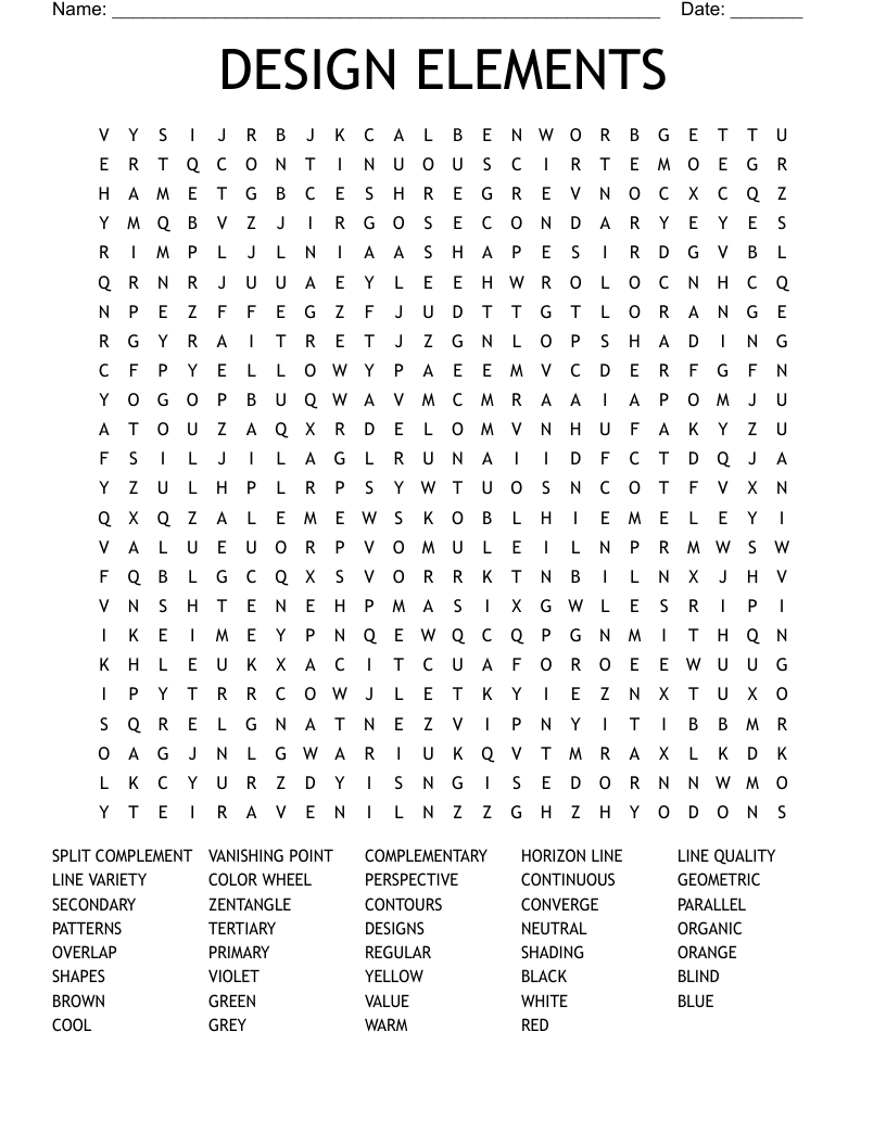 DESIGN ELEMENTS Word Search