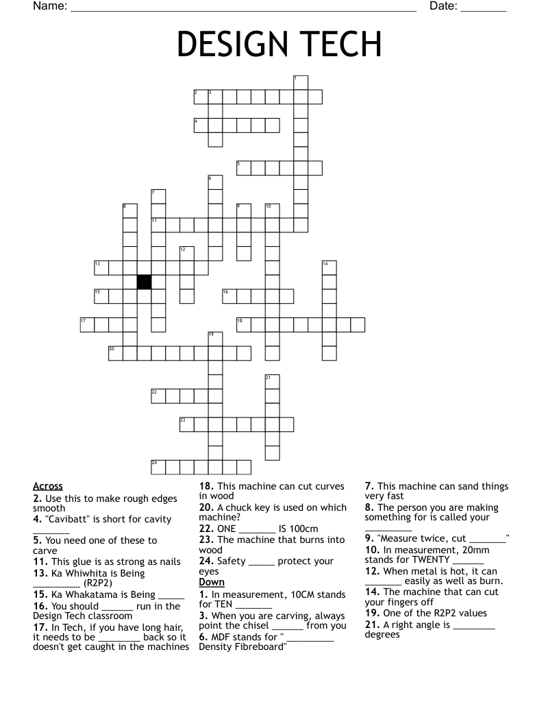 DESIGN TECH Crossword
