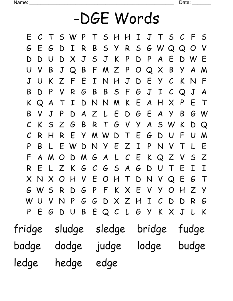 -DGE Words Word Search