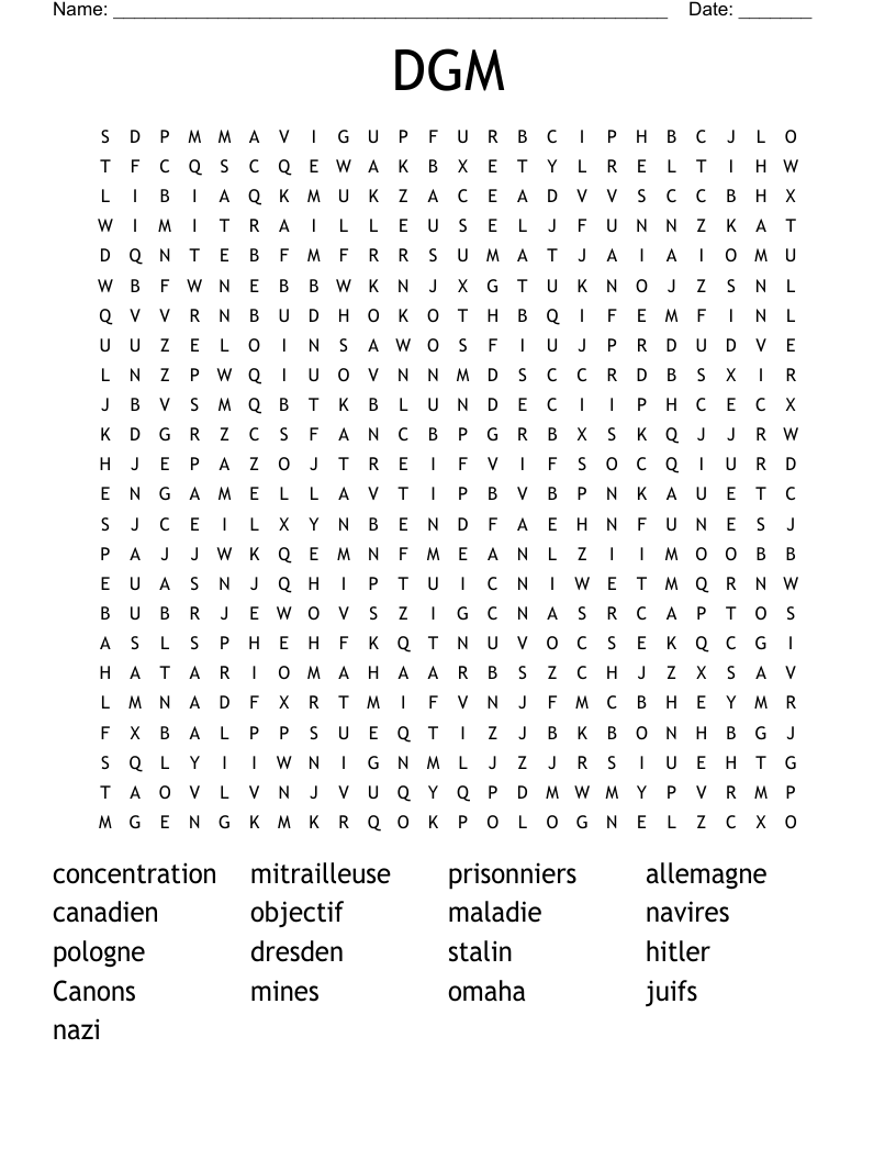 DGM  Word Search