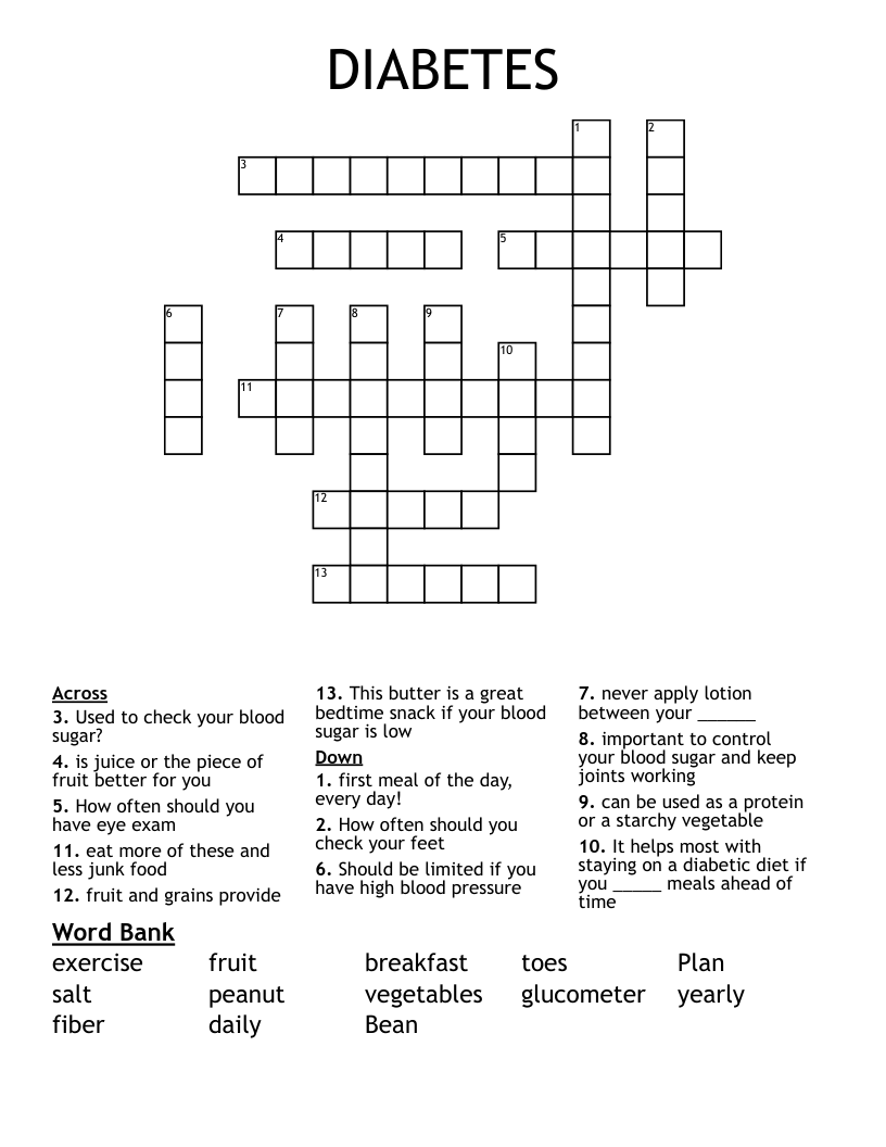 DIABETES Crossword