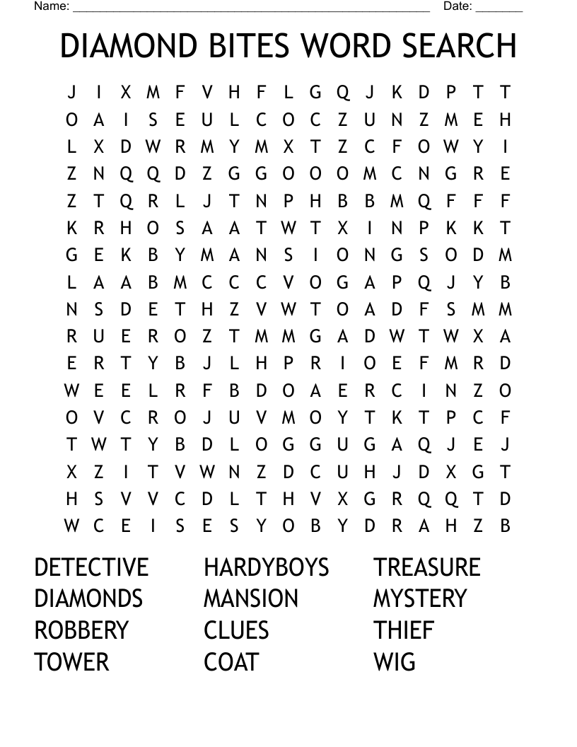 DIAMOND BITES WORD SEARCH