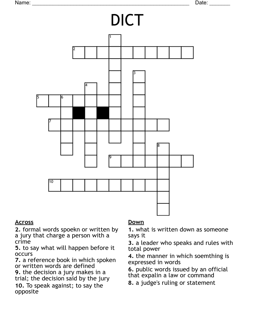 DICT Crossword