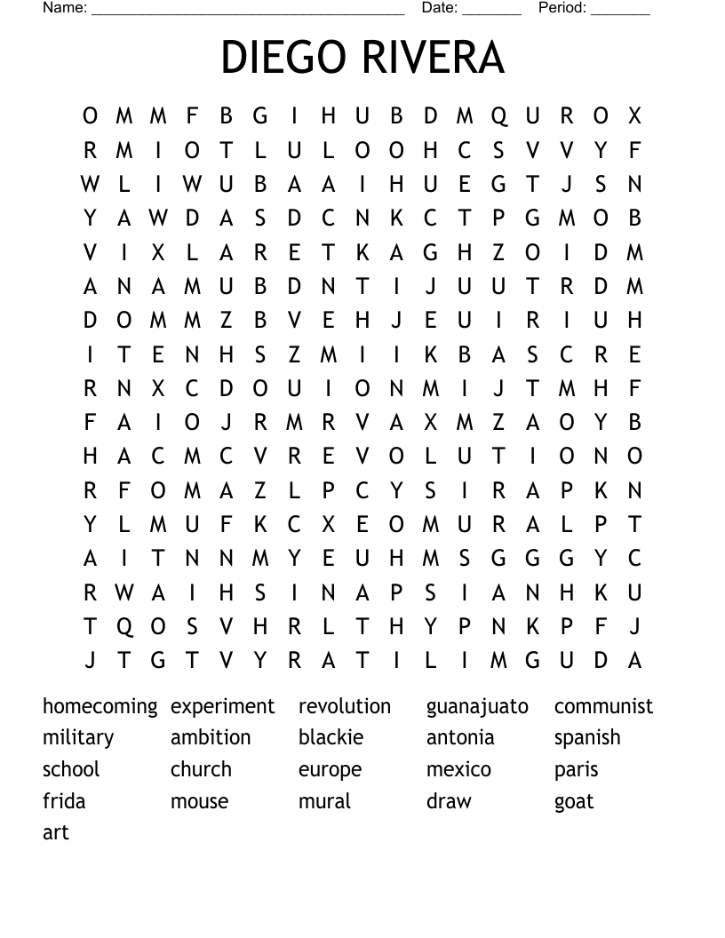 DIEGO RIVERA Word Search