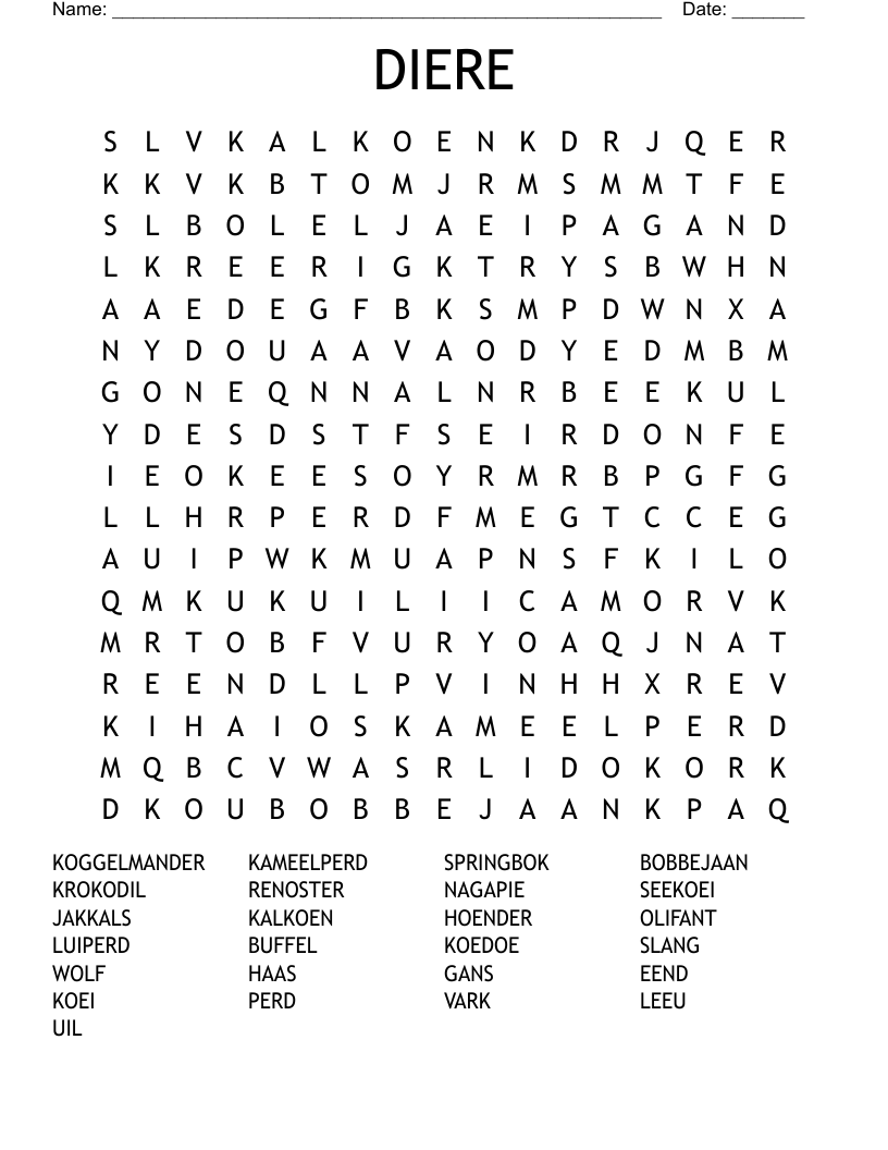 DIERE Word Search