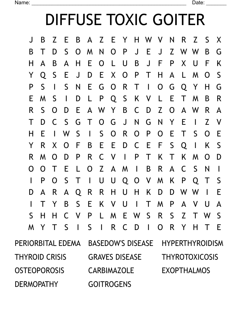 DIFFUSE TOXIC GOITER Word Search