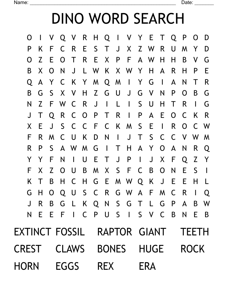 DINO WORD SEARCH