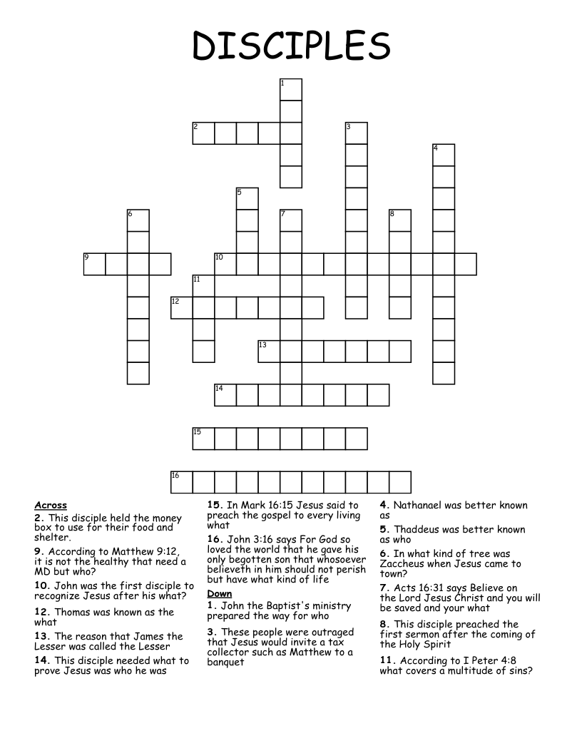 DISCIPLES Crossword
