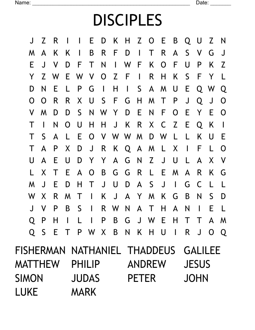 DISCIPLES Word Search