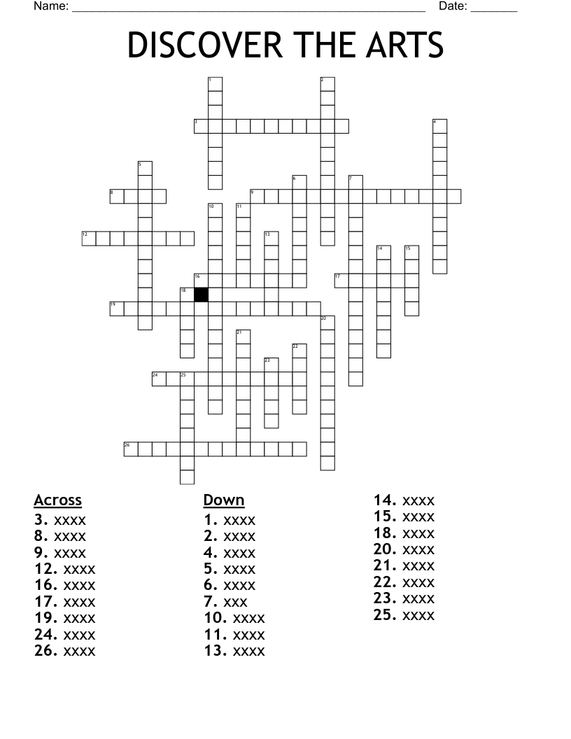 DISCOVER THE ARTS Crossword