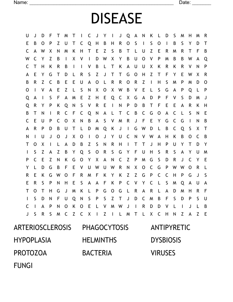 DISEASE Word Search